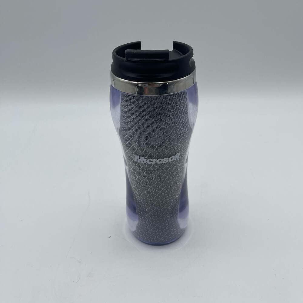 Vintage Microsoft 'Geeks Rule' Insulated‎ Travel Tumbler Mug